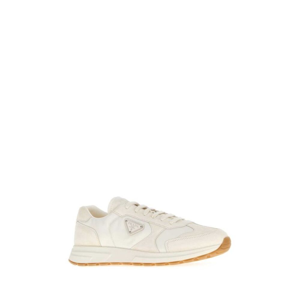 Prada Men White Re-Nylon And Suede Sneakers - Picture 2 of 2